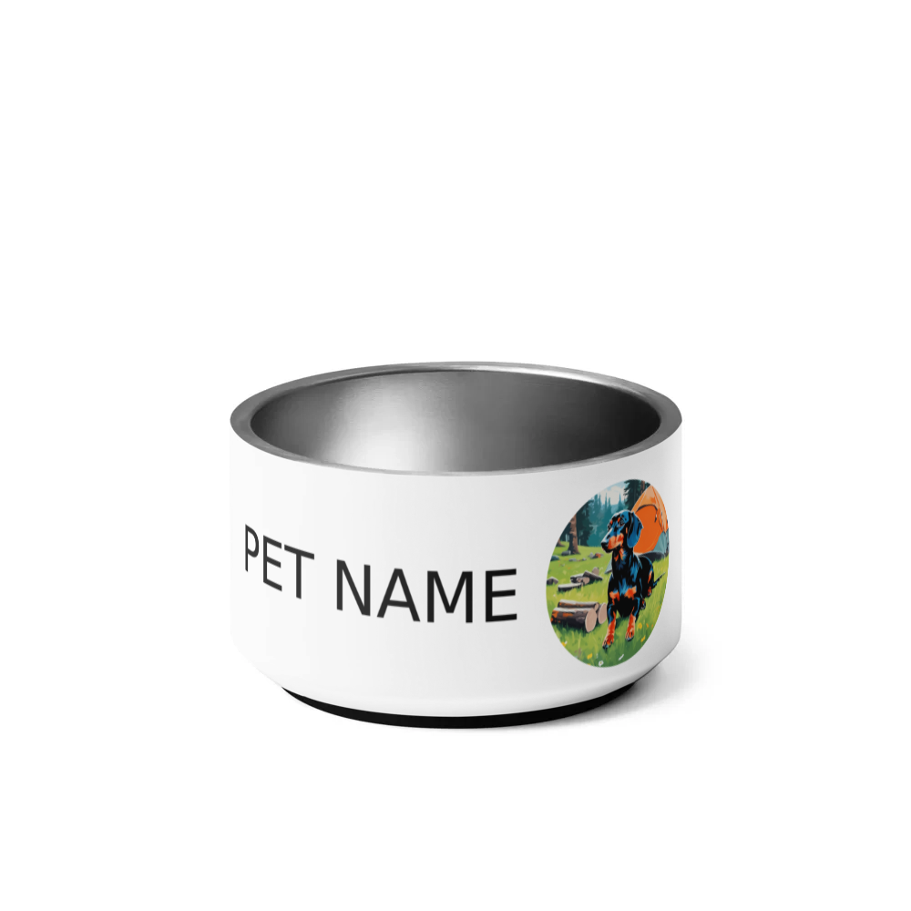 PugMug Custom Black Dachshund Pet Bowl