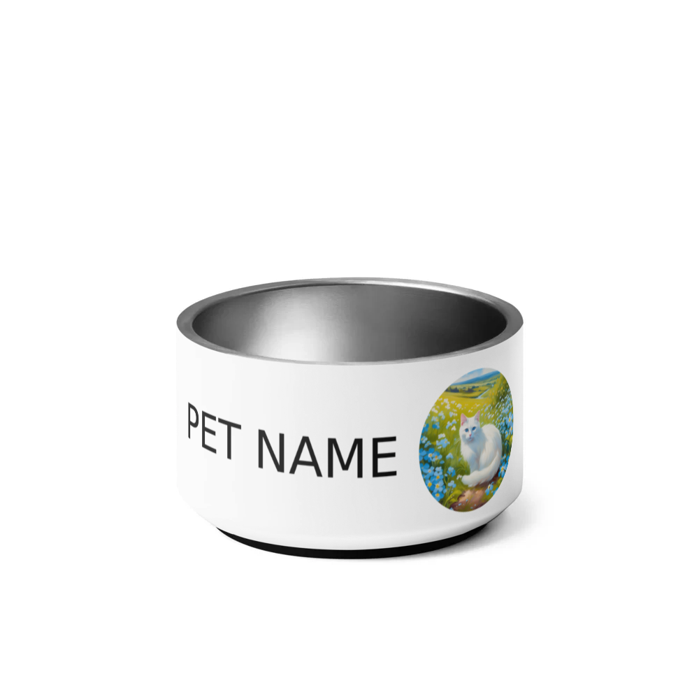 PugMug Custom White Companion Cat Pet Bowl