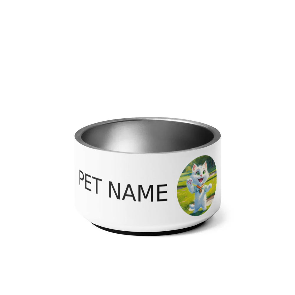 PugMug Custom White Companion Cat Pet Bowl