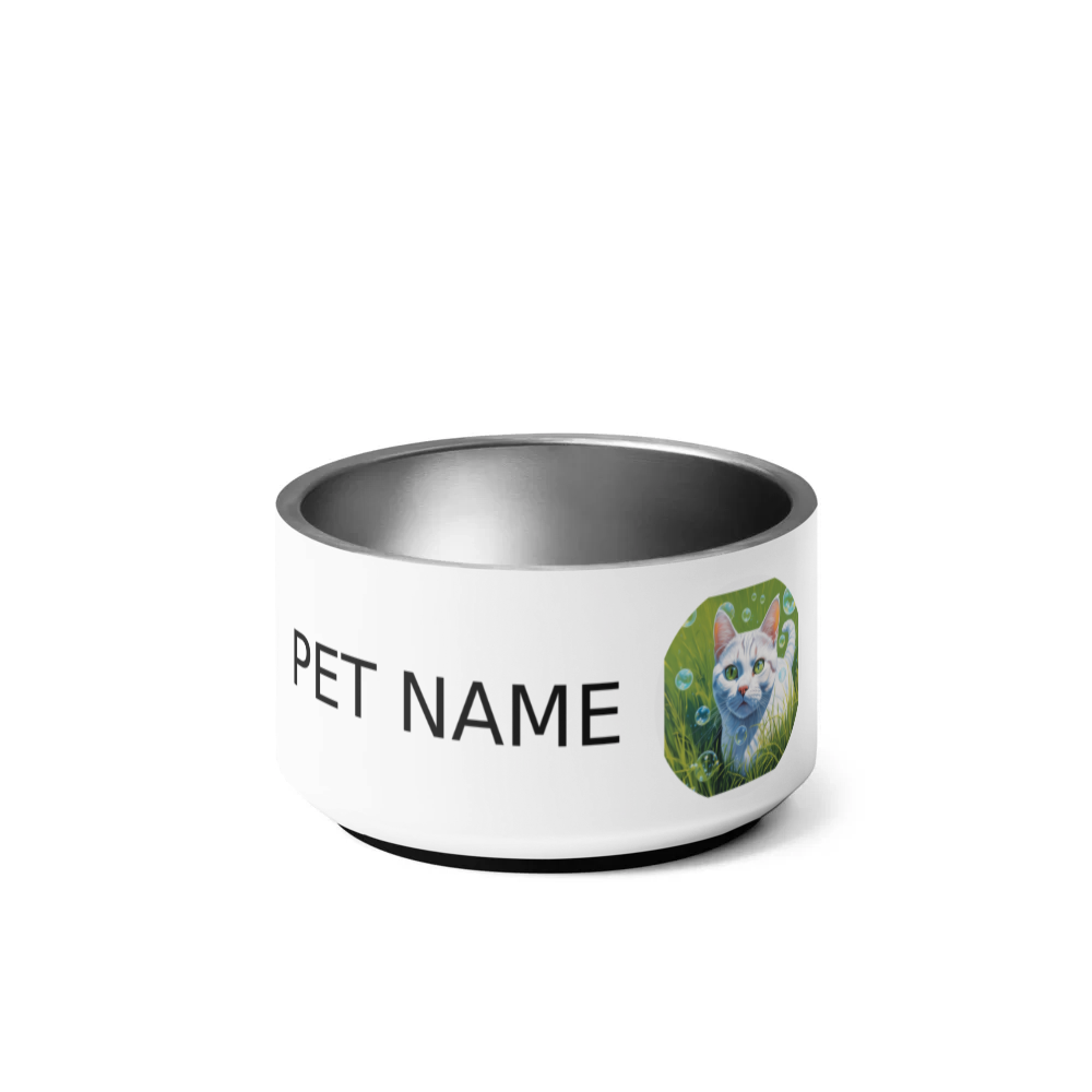 PugMug Custom White American Shorthair Cat Pet Bowl
