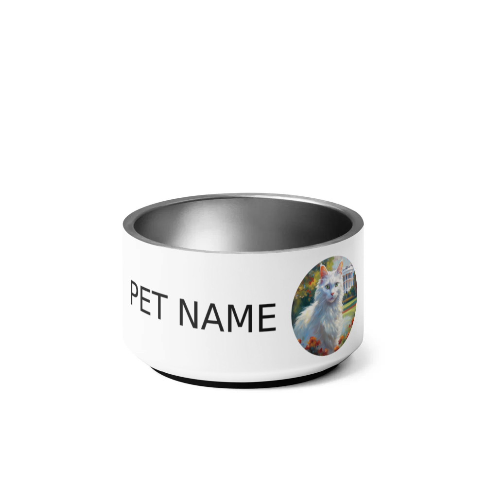 PugMug Custom White Companion Cat Pet Bowl