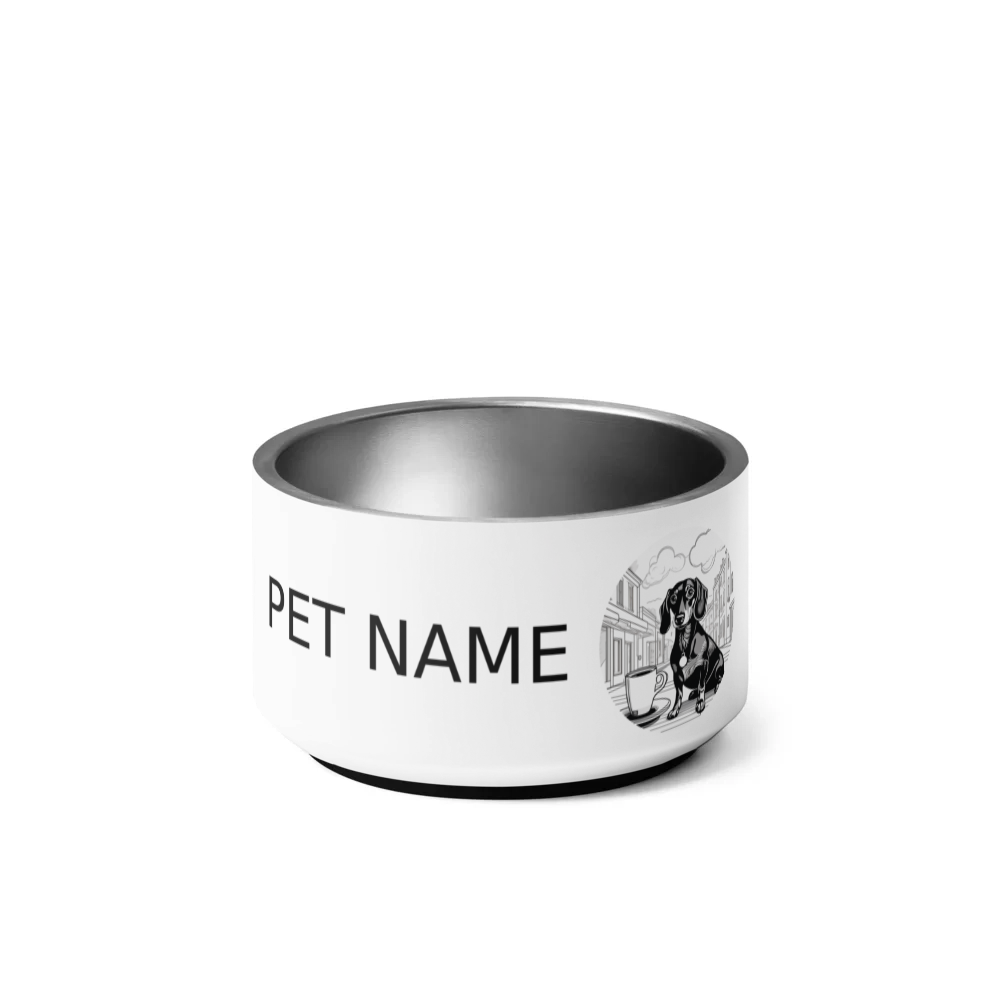 PugMug Custom Black Dachshund Pet Bowl