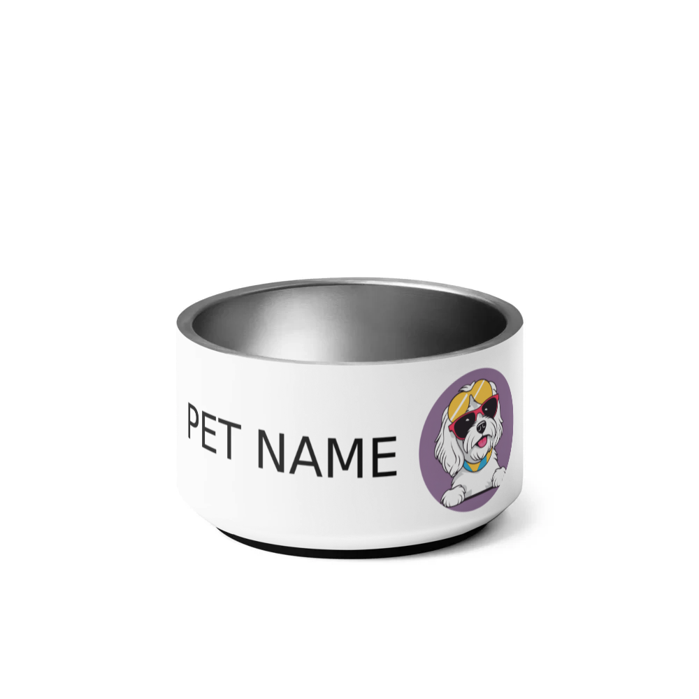PugMug Custom White Havanese Dog Pet Bowl