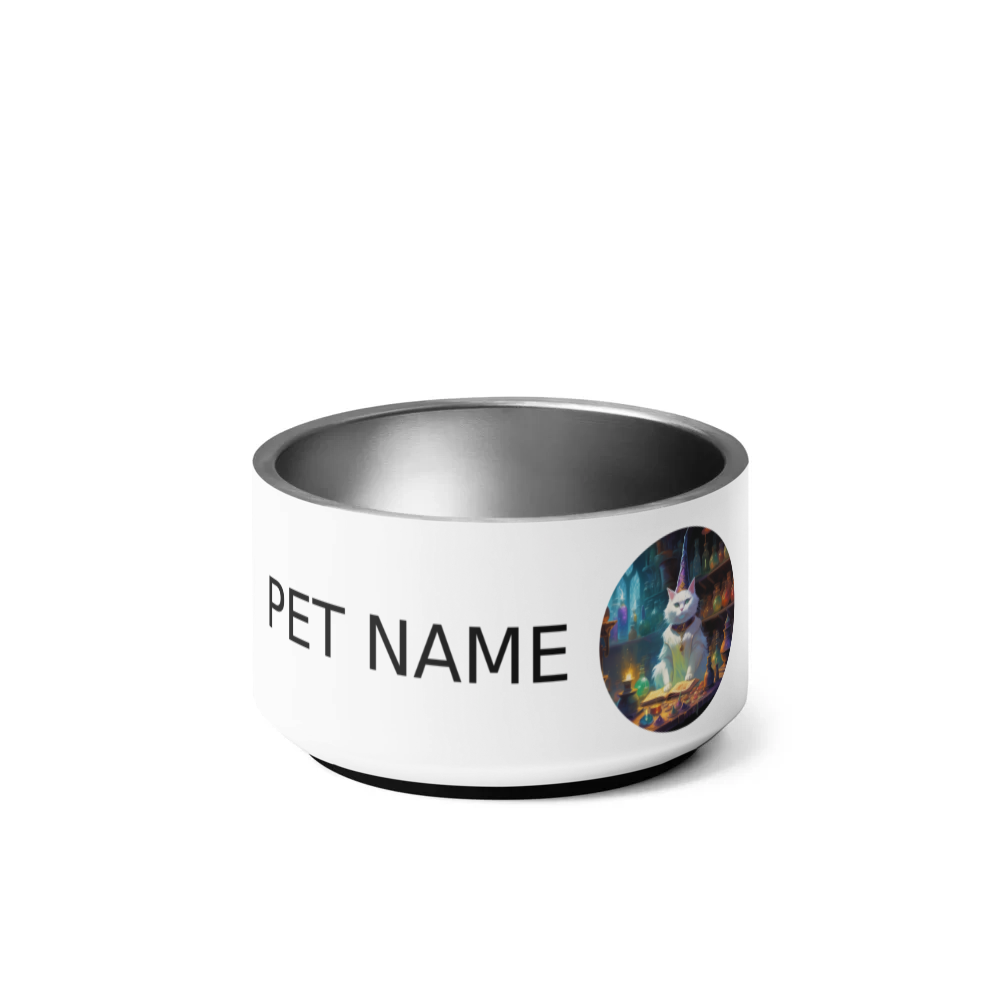 PugMug Custom White Companion Cat Pet Bowl