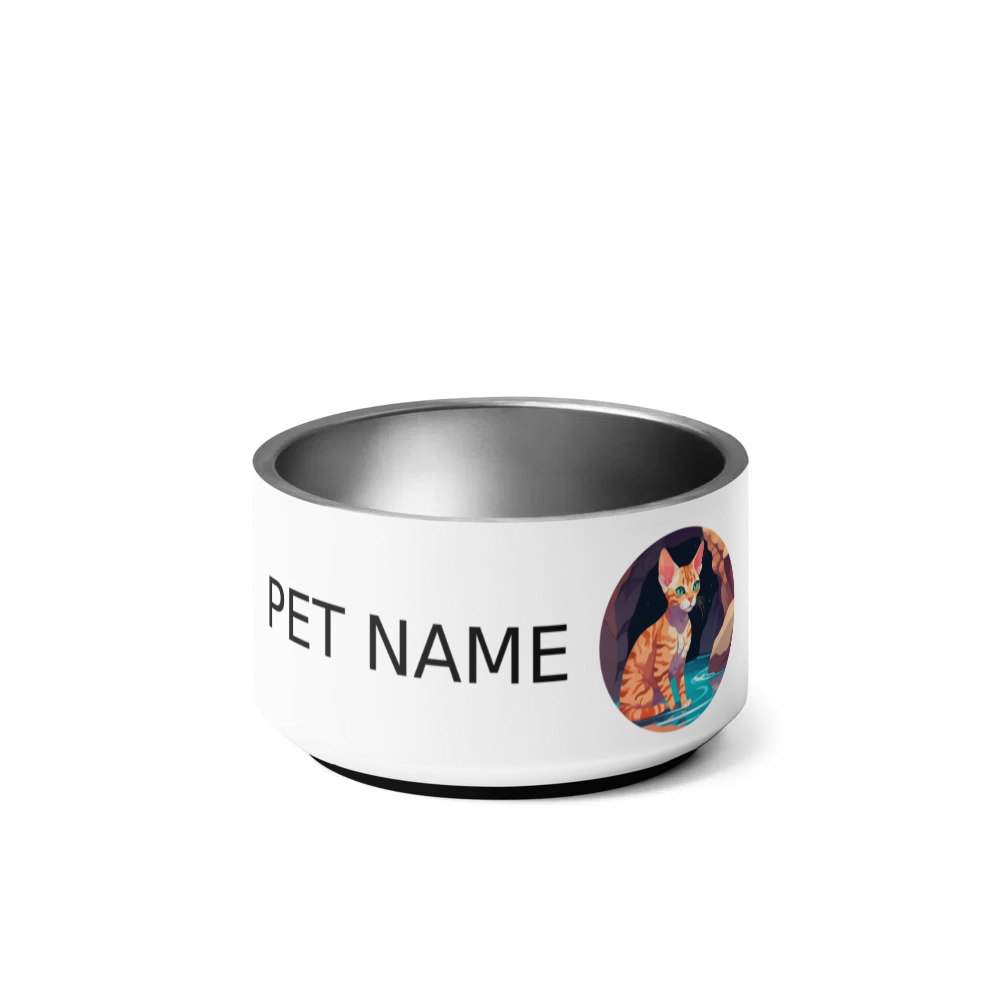 PugMug Custom Tabby Devon Rex Cat Pet Bowl
