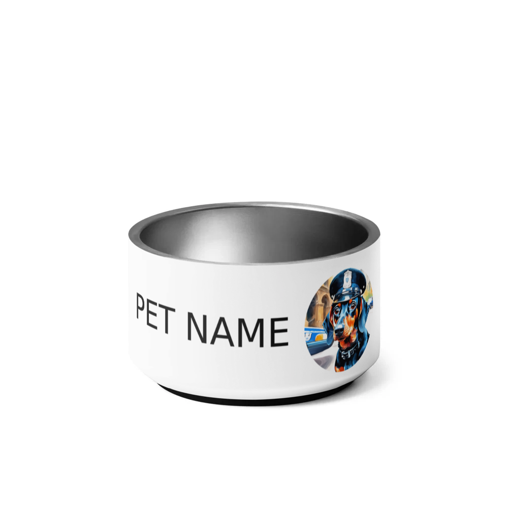 PugMug Custom Black Dachshund Pet Bowl