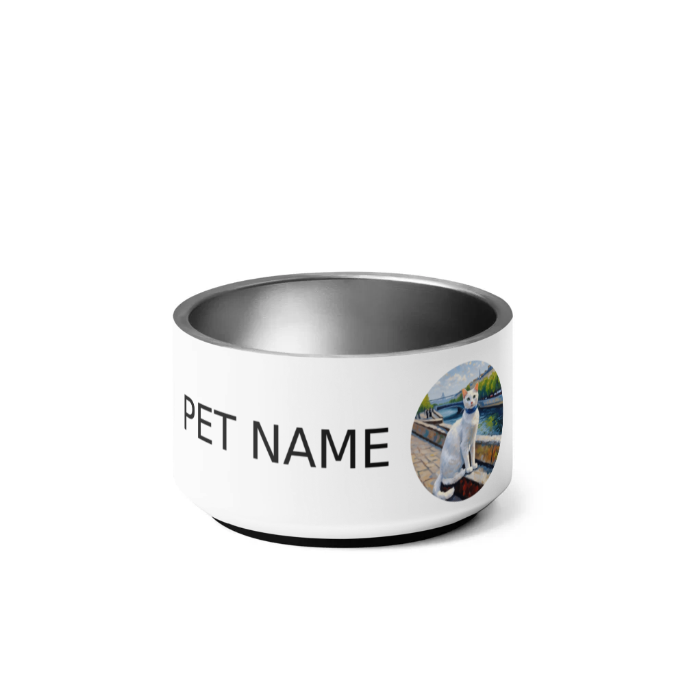 PugMug Custom White Companion Cat Pet Bowl