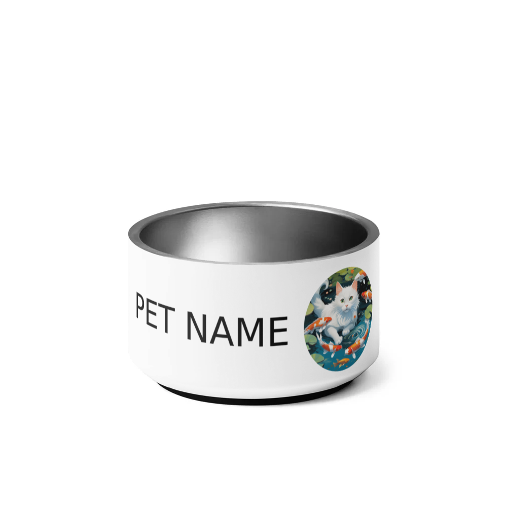 PugMug Custom White Companion Cat Pet Bowl