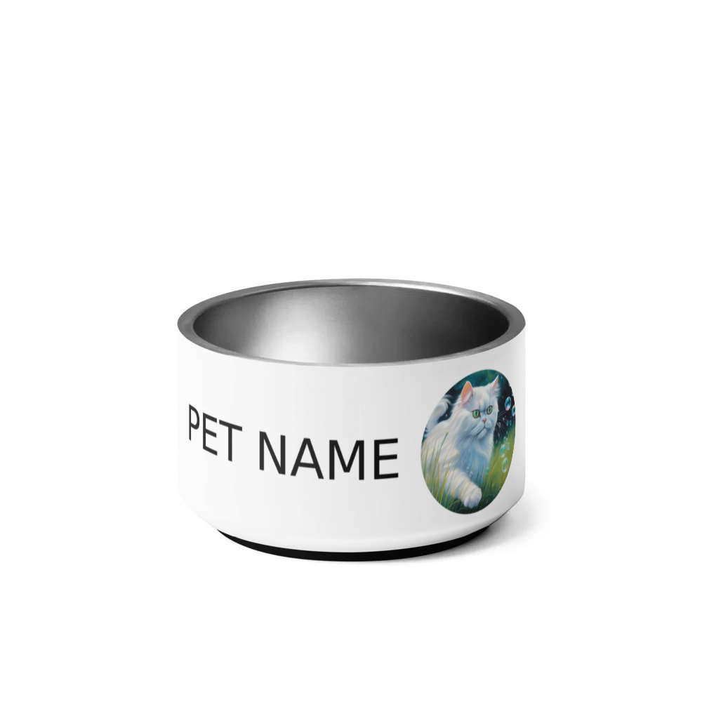 PugMug Custom White Persian Cat Pet Bowl