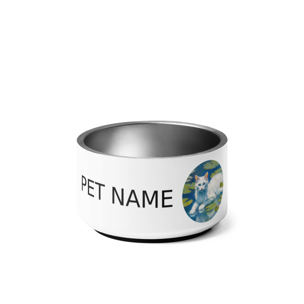 PugMug Custom White Companion Cat Pet Bowl