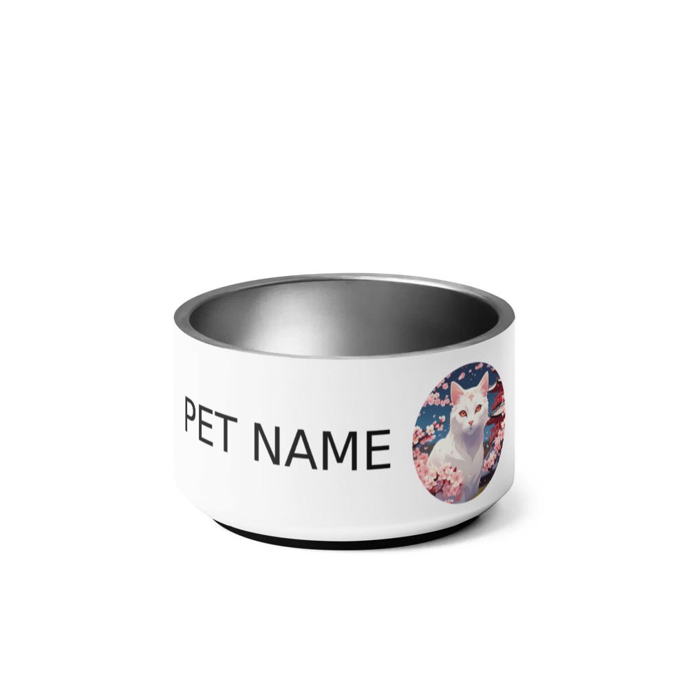 PugMug Custom White Companion Cat Pet Bowl