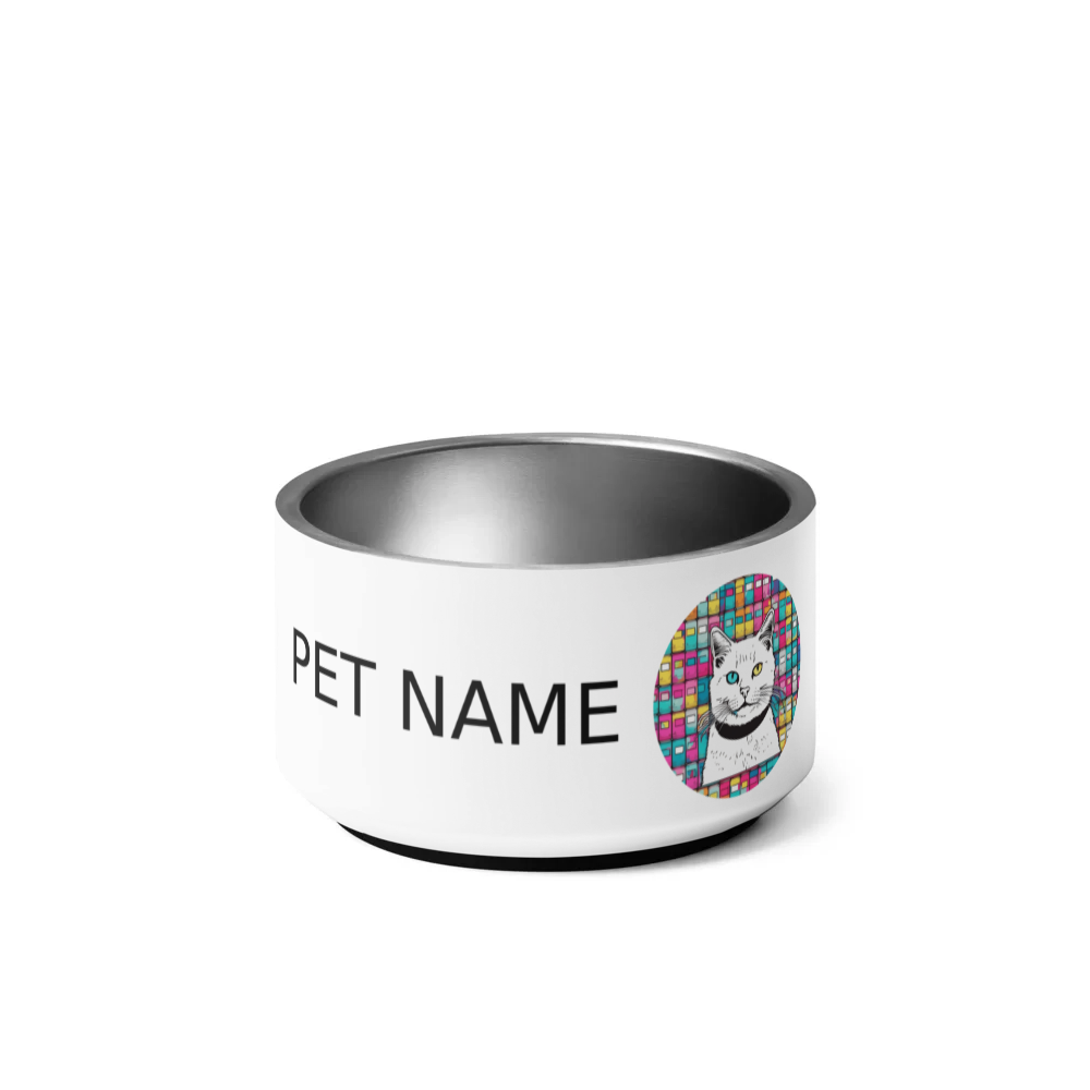 PugMug Custom White Companion Cat Pet Bowl