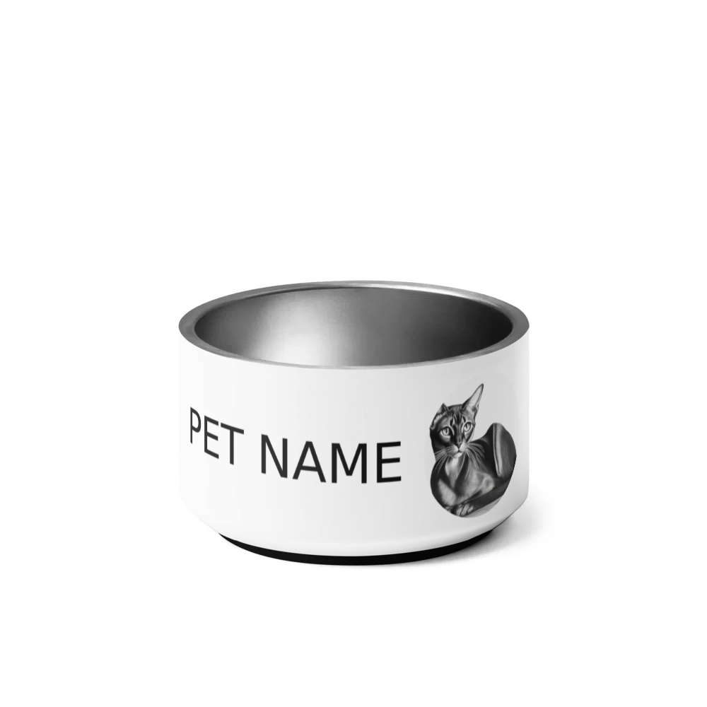 PugMug Custom Black Abyssinian Cat Pet Bowl