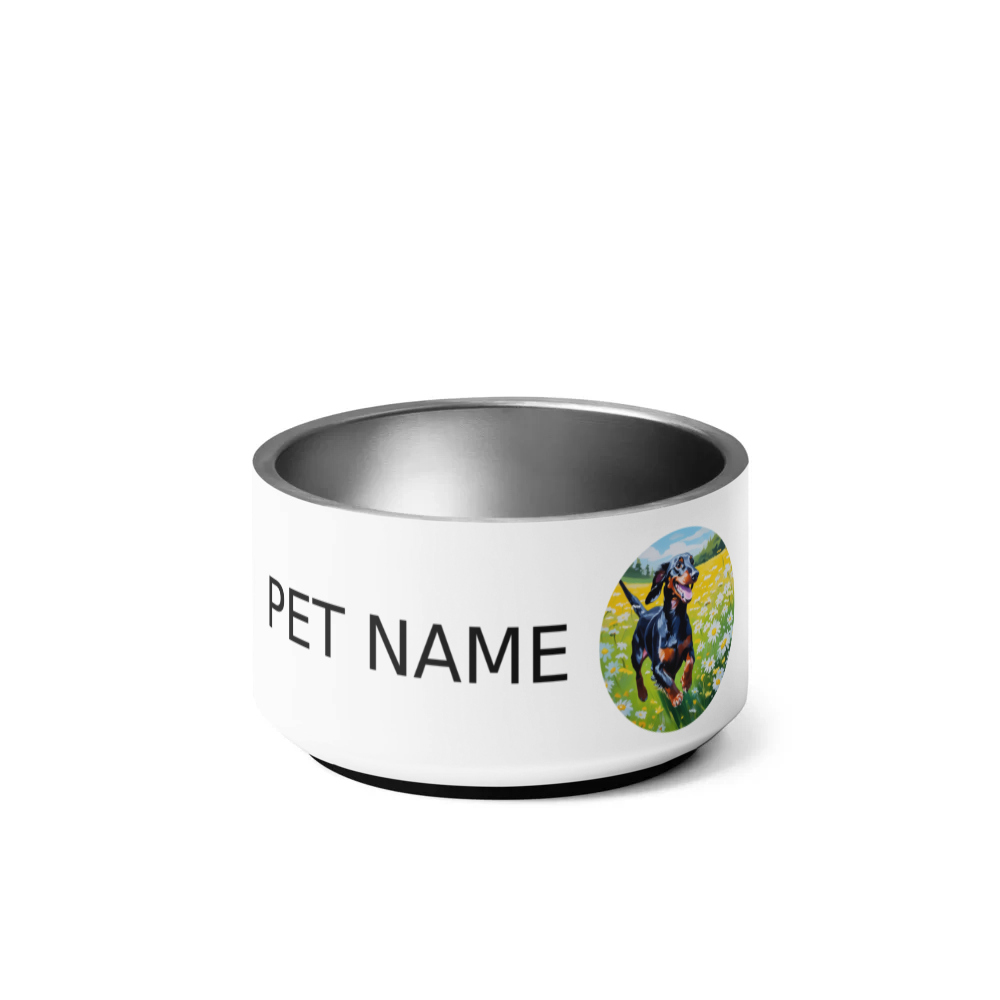 PugMug Custom Black Dachshund Pet Bowl
