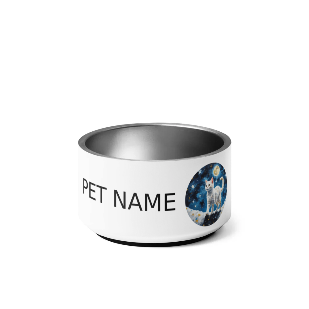 PugMug Custom White Companion Cat Pet Bowl