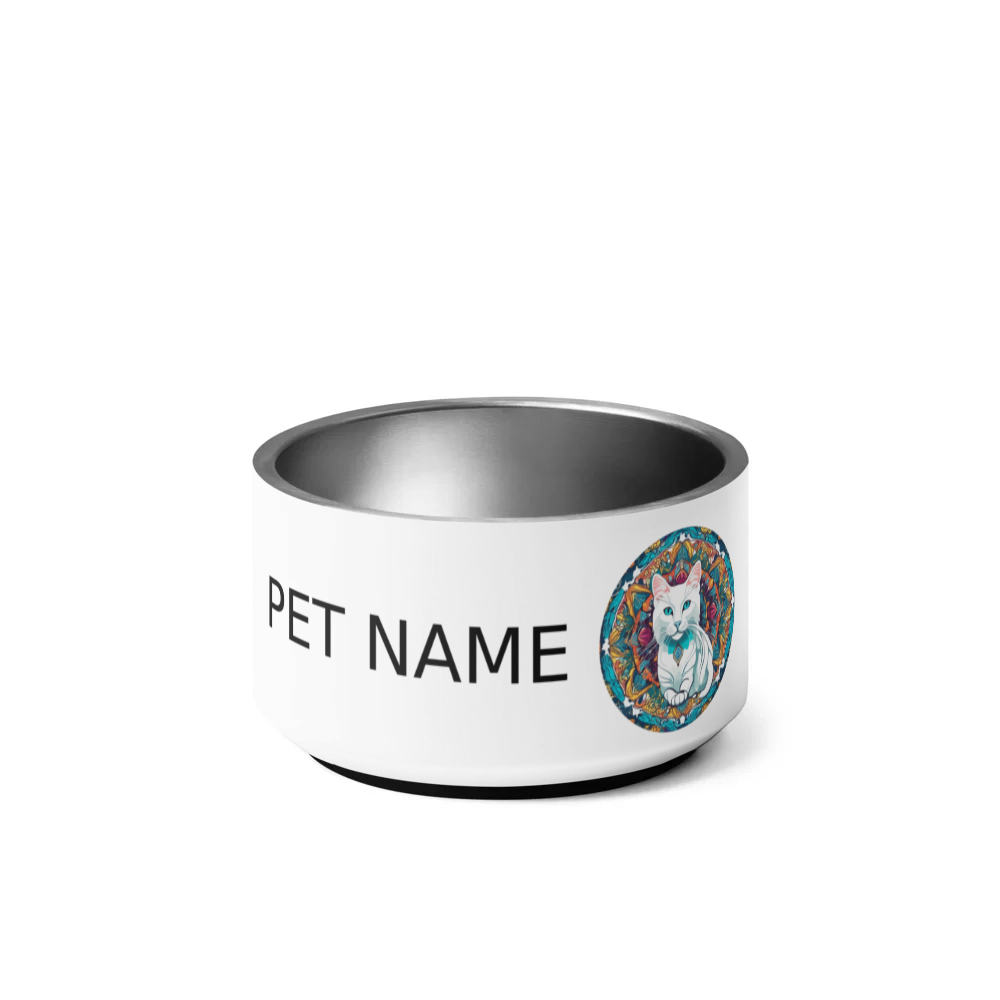 PugMug Custom White Companion Cat Pet Bowl