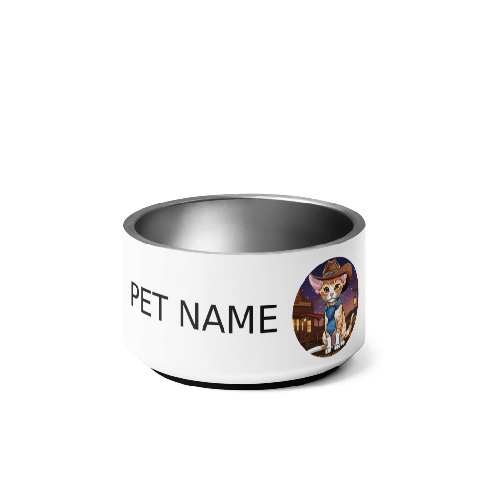 PugMug Custom Tabby Devon Rex Cat Pet Bowl