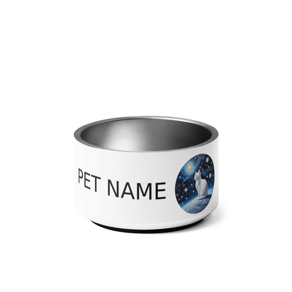 PugMug Custom White Companion Cat Pet Bowl