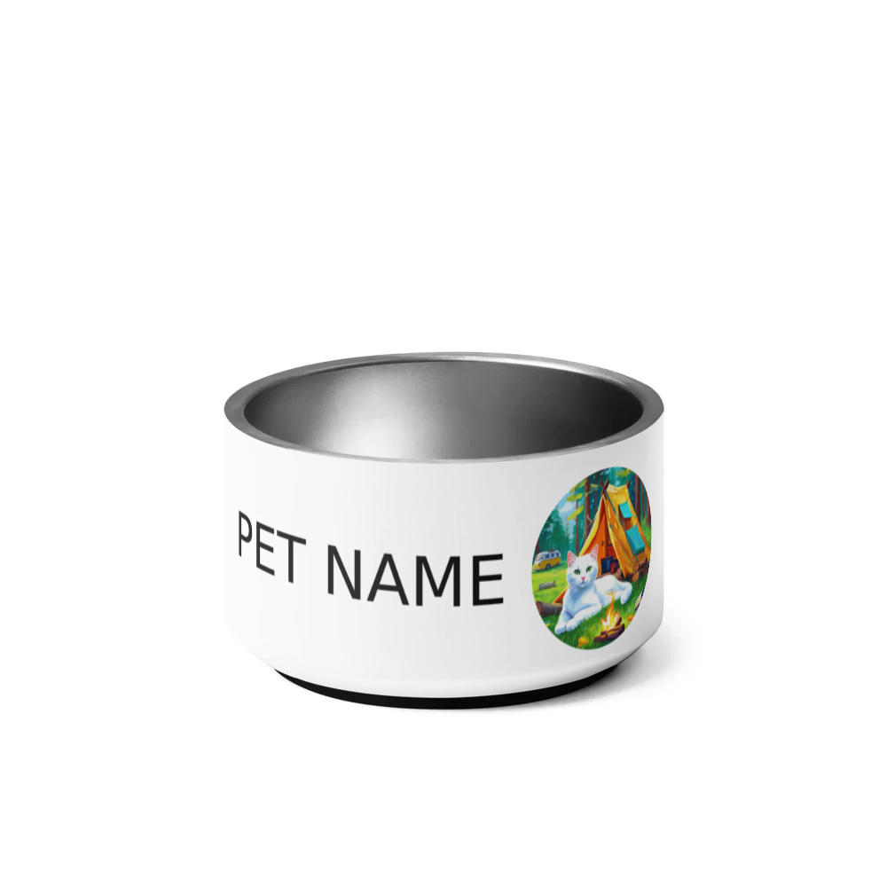 PugMug Custom White Companion Cat Pet Bowl