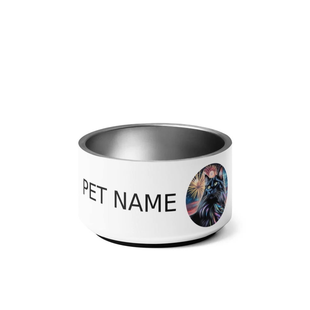 PugMug Custom Black Maine Coon Cat Pet Bowl