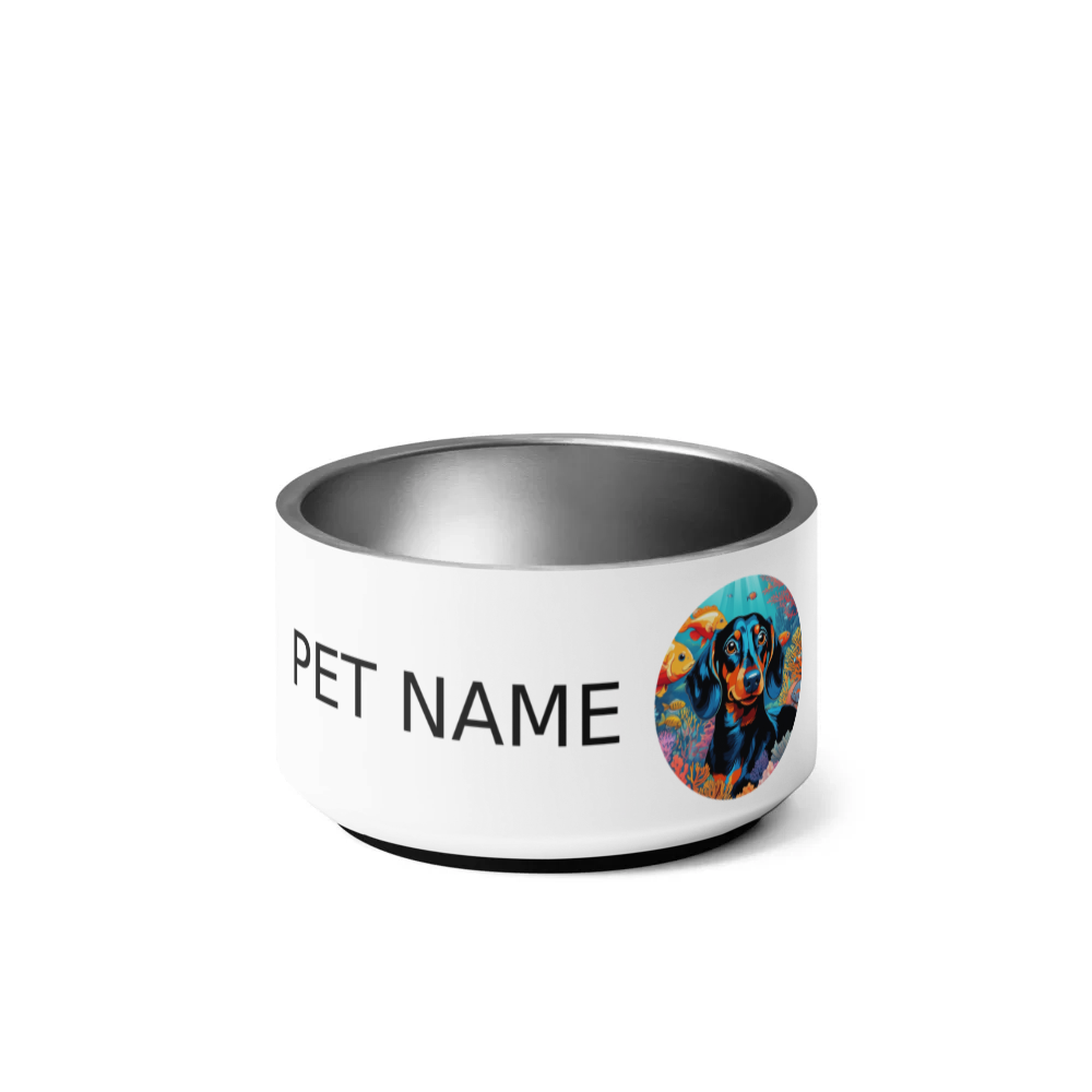 PugMug Custom Black Dachshund Pet Bowl