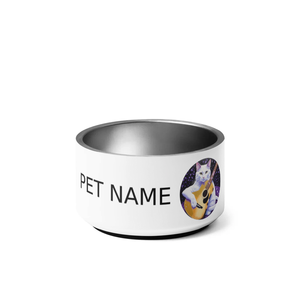 PugMug Custom White Companion Cat Pet Bowl