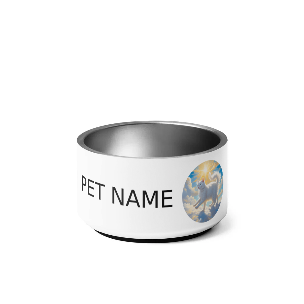 PugMug Custom White Companion Cat Pet Bowl