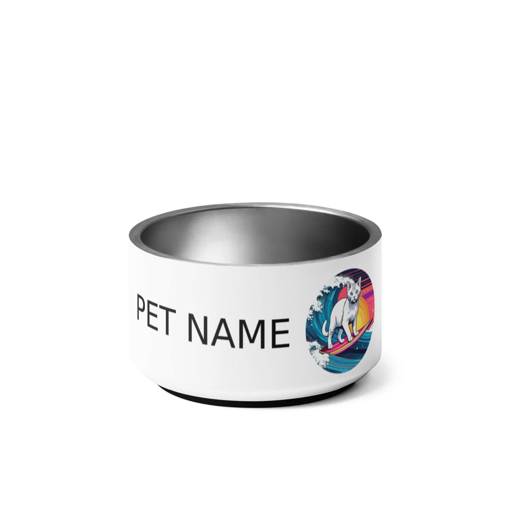 PugMug Custom White Exotic Cat Pet Bowl