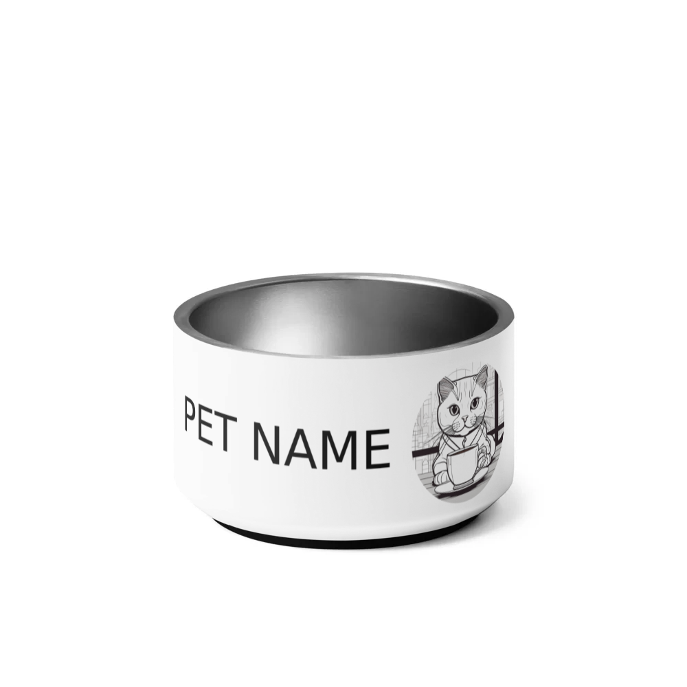 PugMug Custom White Scottish Fold Cat Pet Bowl