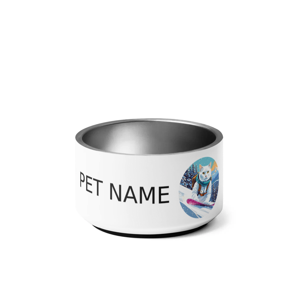PugMug Custom White Companion Cat Pet Bowl
