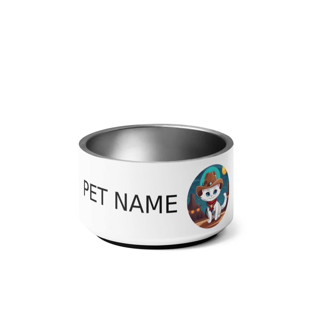 PugMug Custom White Companion Cat Pet Bowl