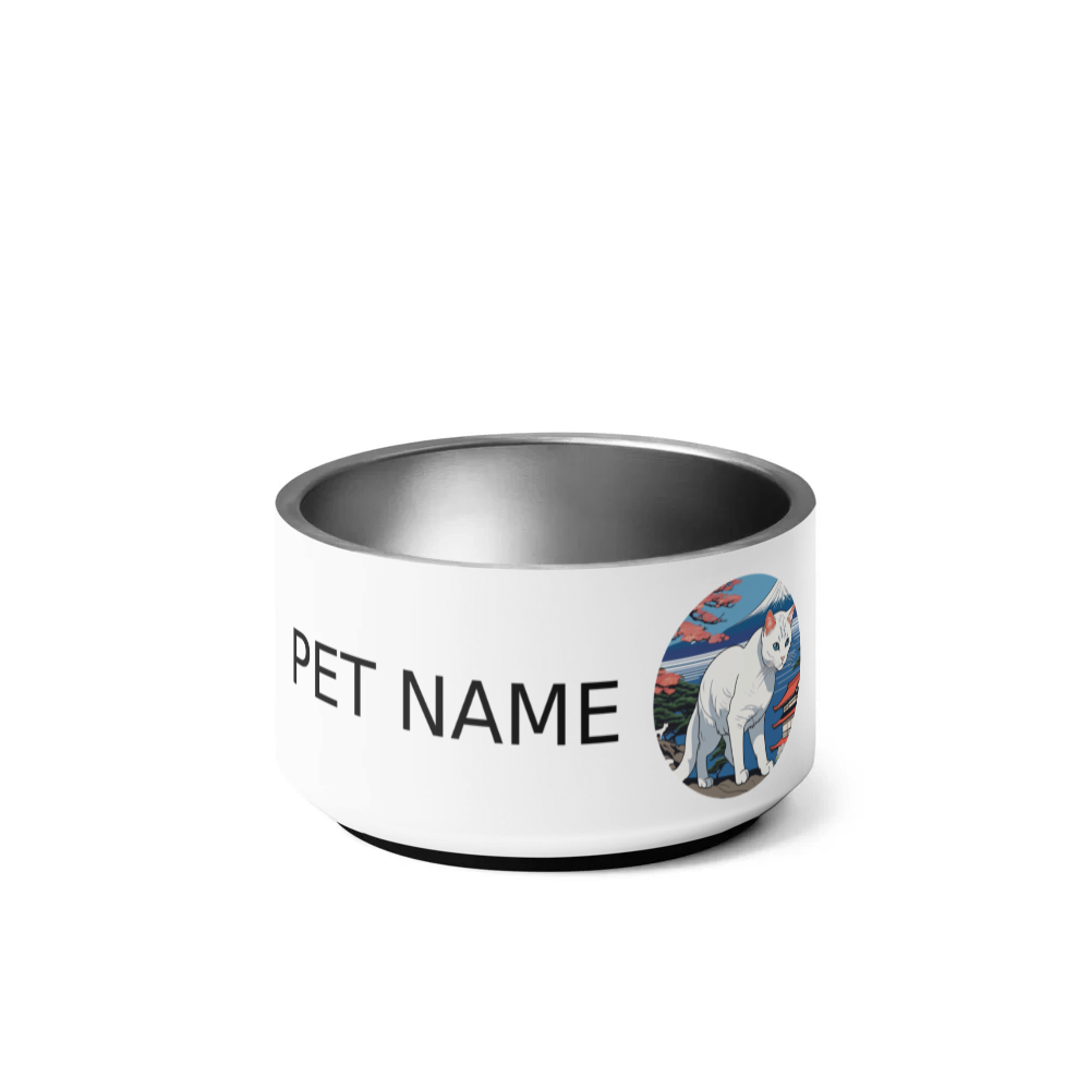 PugMug Custom White Exotic Cat Pet Bowl