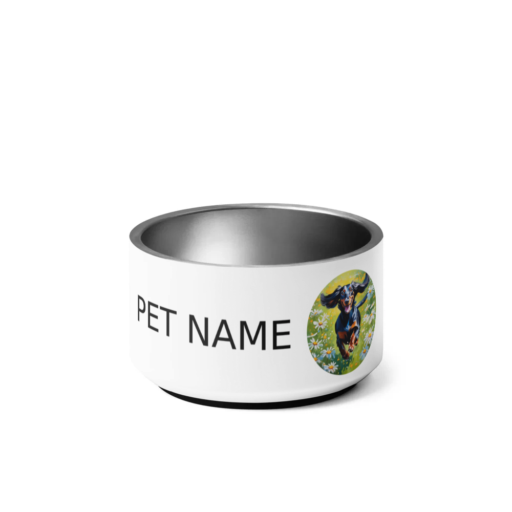 PugMug Custom Black Dachshund Pet Bowl