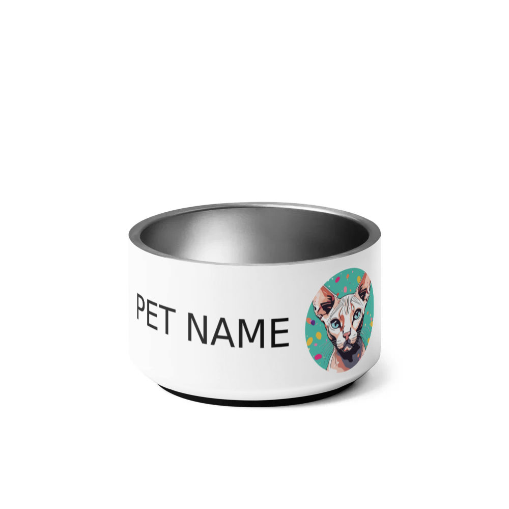 PugMug Custom Tabby Sphynx Cat Pet Bowl