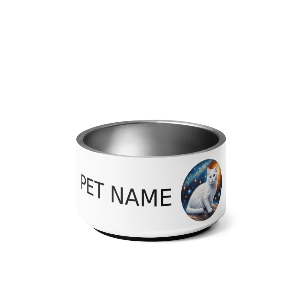 PugMug Custom White Companion Cat Pet Bowl