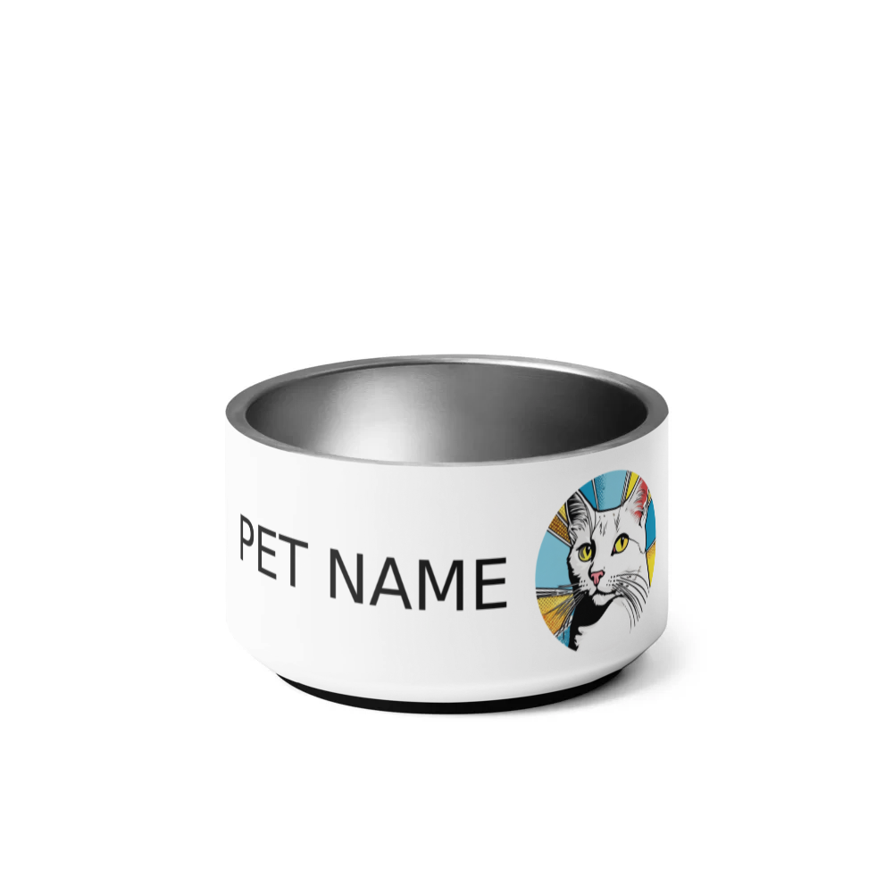 PugMug Custom White Companion Cat Pet Bowl
