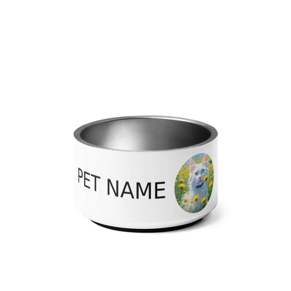 PugMug Custom White Companion Cat Pet Bowl