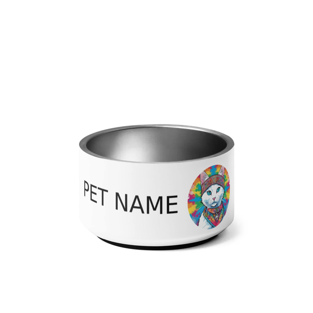 PugMug Custom White Companion Cat Pet Bowl