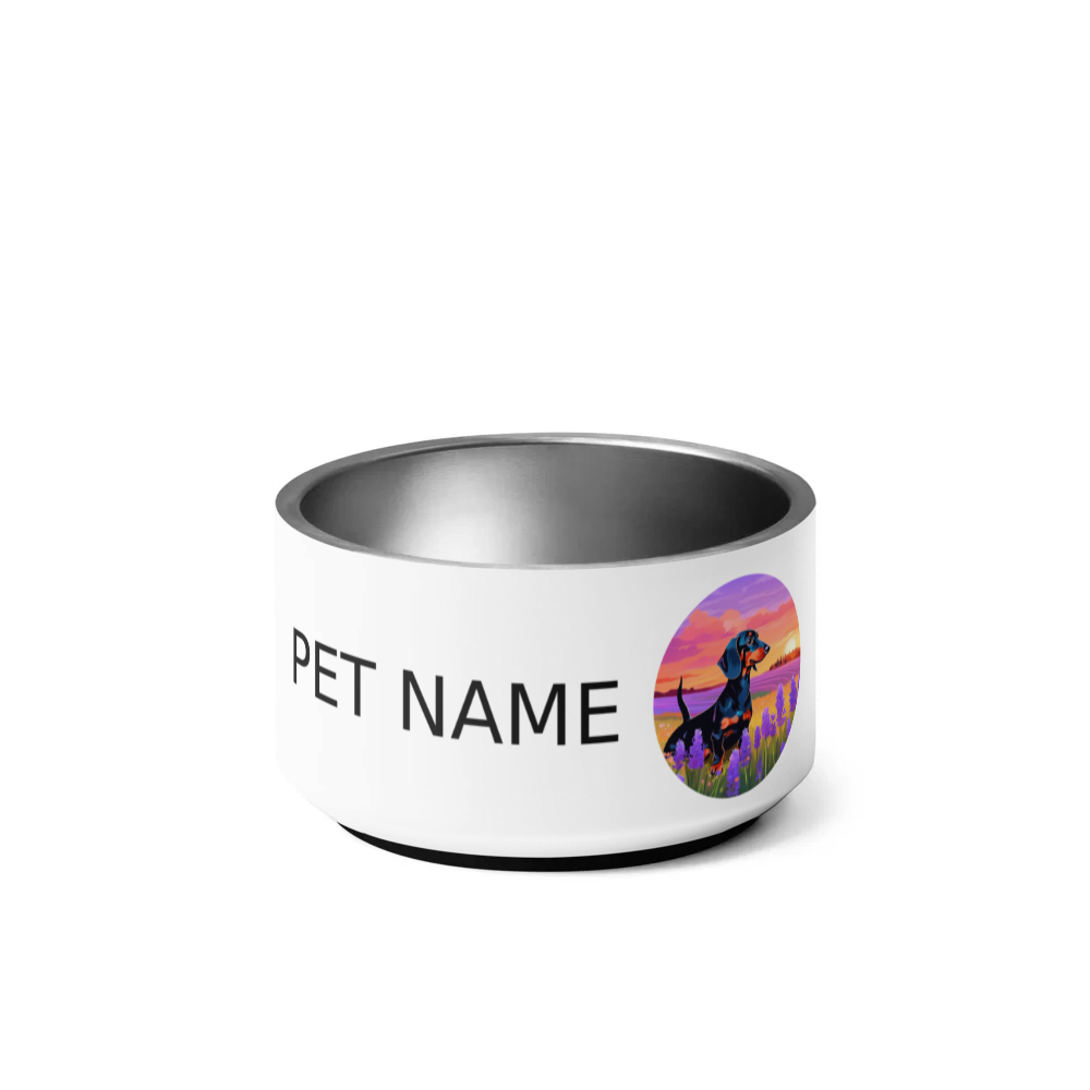 PugMug Custom Black Dachshund Pet Bowl