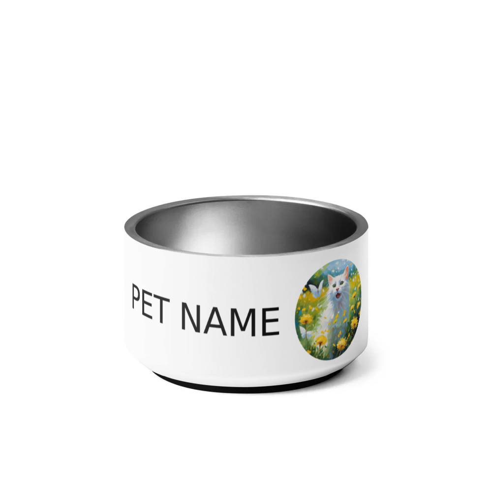 PugMug Custom White Companion Cat Pet Bowl