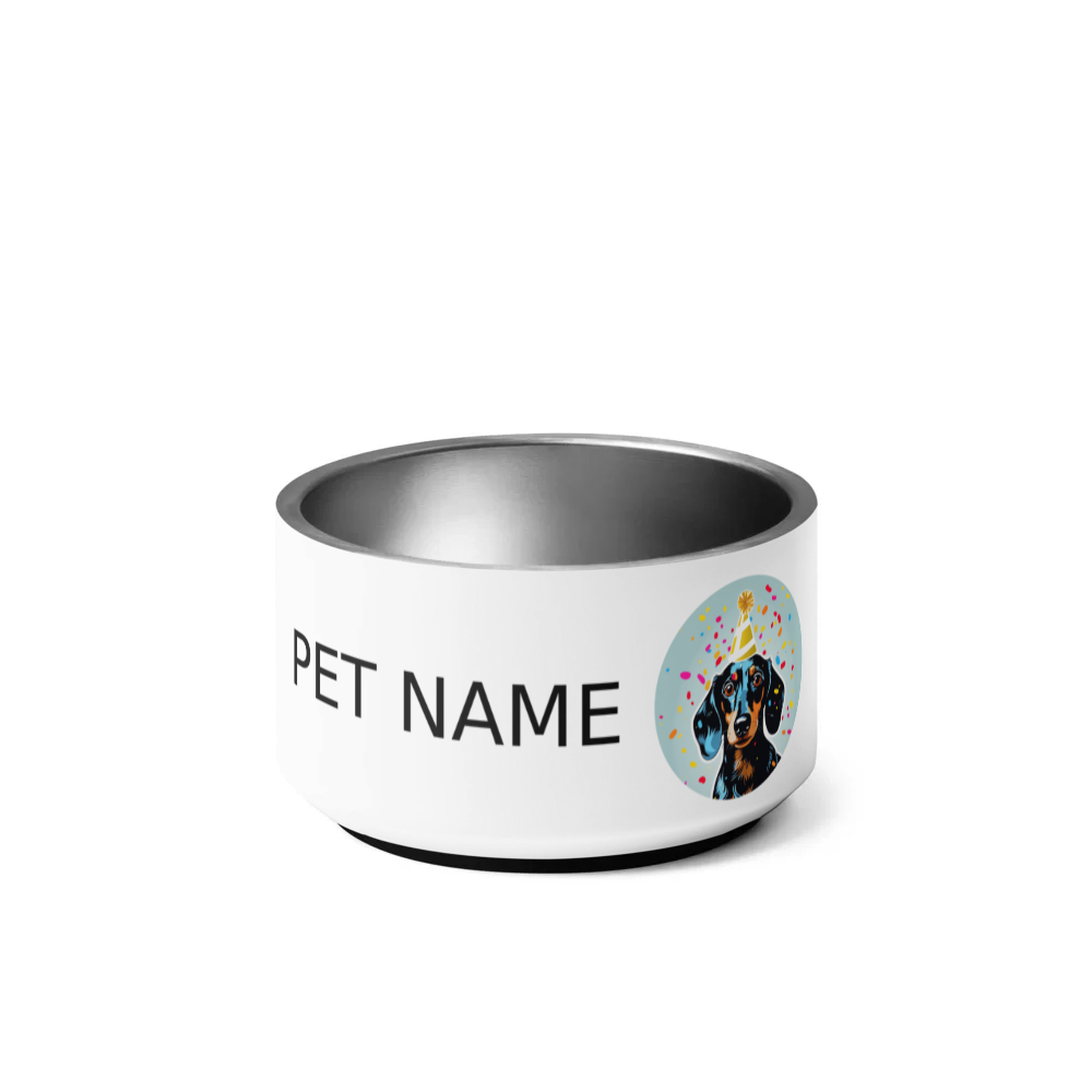 PugMug Custom Black Dachshund Pet Bowl