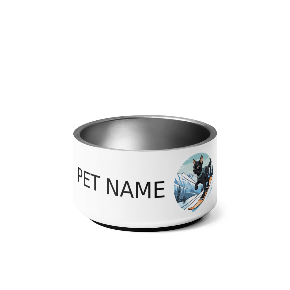PugMug Custom Black Devon Rex Cat Pet Bowl