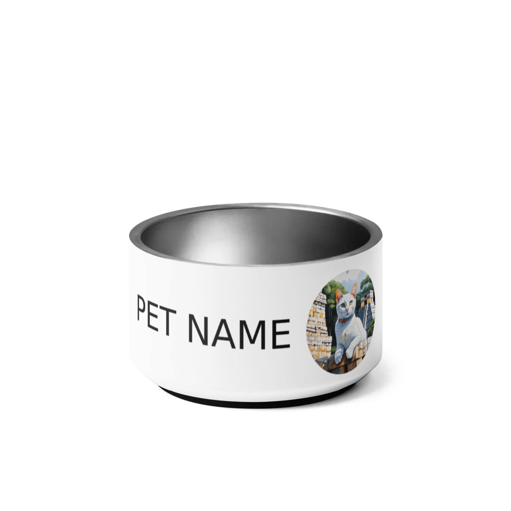 PugMug Custom White Companion Cat Pet Bowl