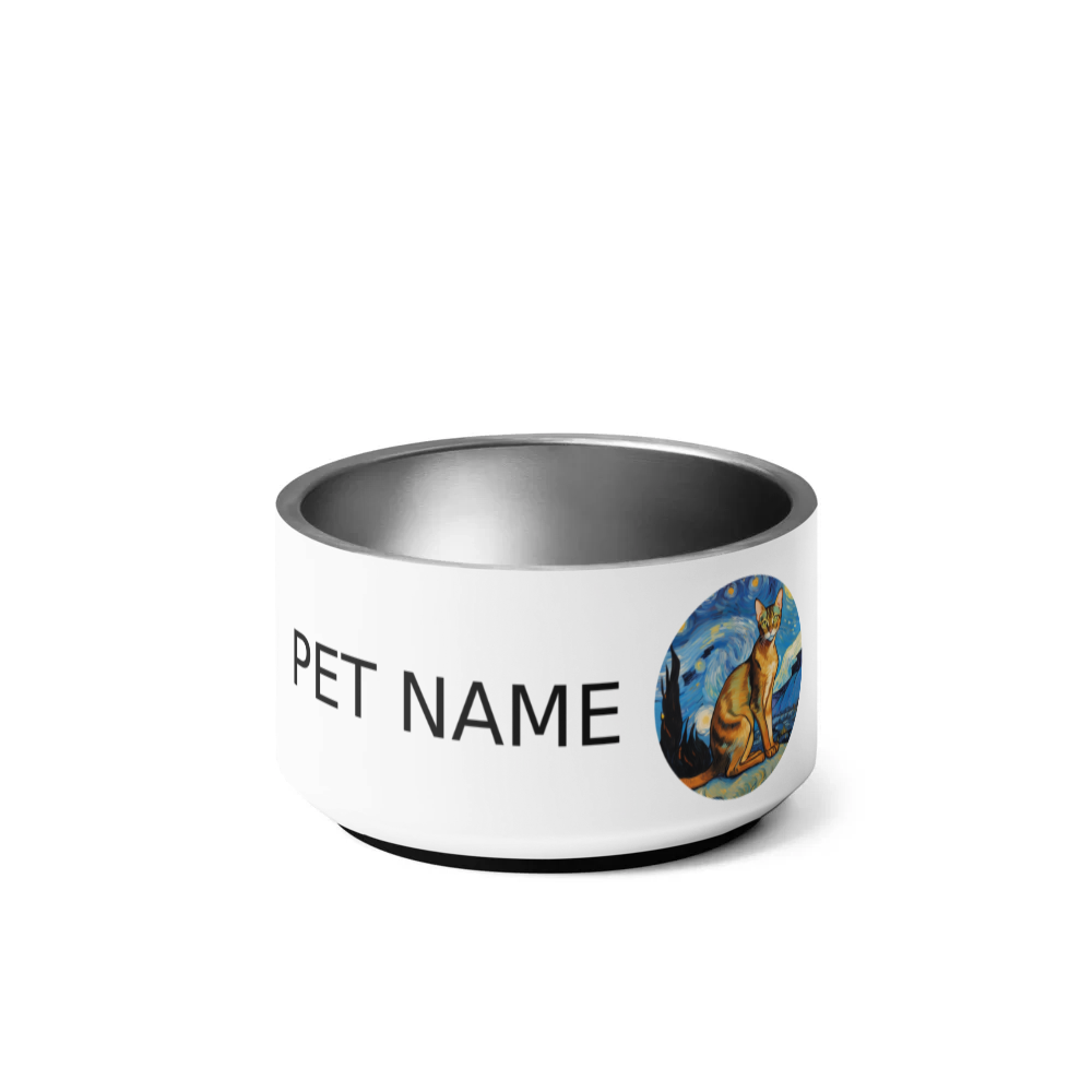 PugMug Custom Tabby Abyssinian Cat Pet Bowl