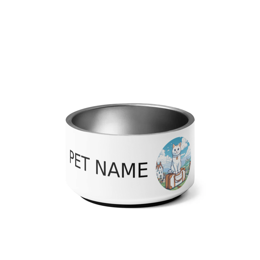 PugMug Custom White Companion Cat Pet Bowl