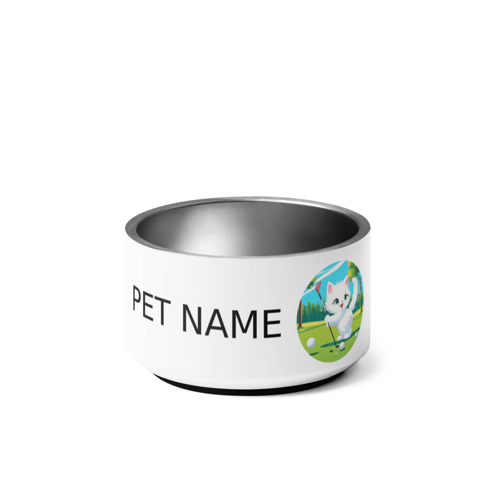 PugMug Custom White Companion Cat Pet Bowl