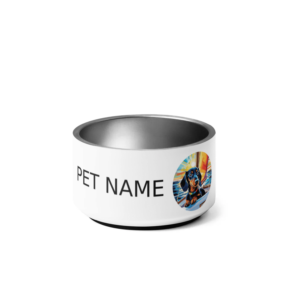 PugMug Custom Black Dachshund Pet Bowl