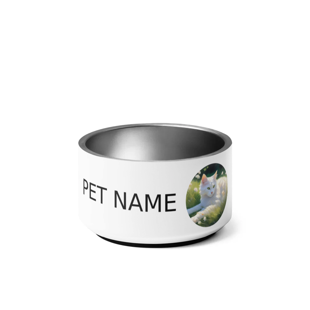 PugMug Custom White Companion Cat Pet Bowl