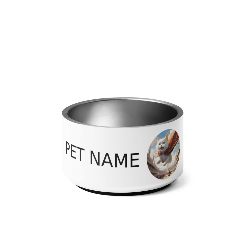 PugMug Custom White Companion Cat Pet Bowl