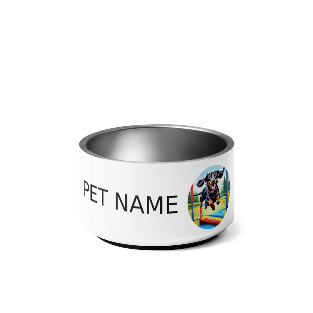 PugMug Custom Black Dachshund Pet Bowl